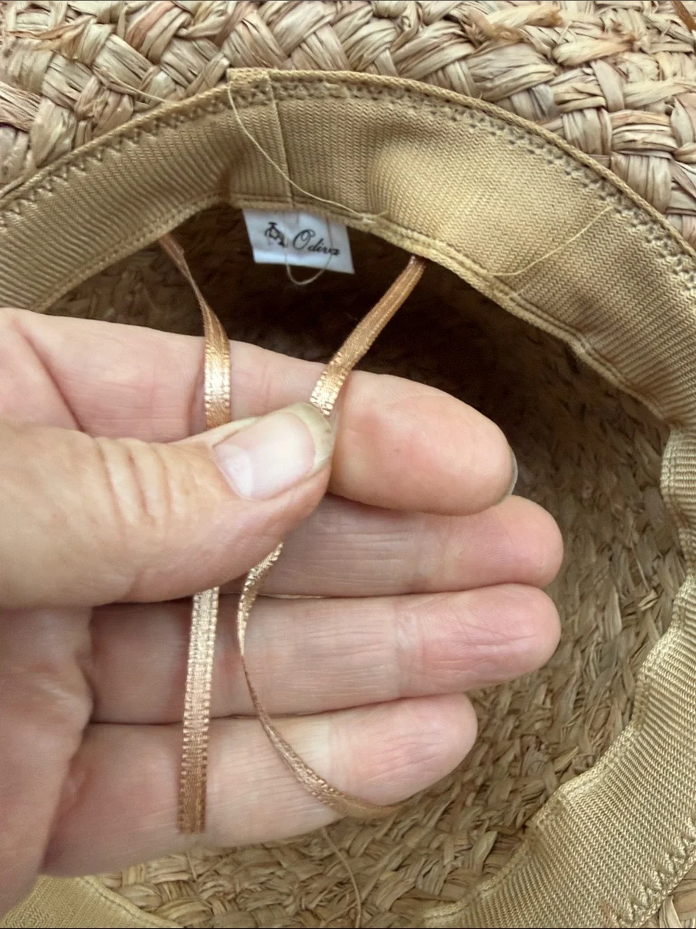 NWT Sun Hat Brown Tan Straw 100% paper hand Stitched details OS rancher floppy